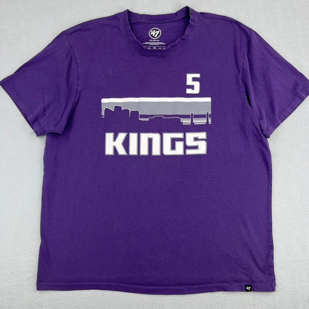 '47 Brand Sacramento Kings De'Aaron Fox #5‎ Mens XLPurple Graphic T-Shirt NBA